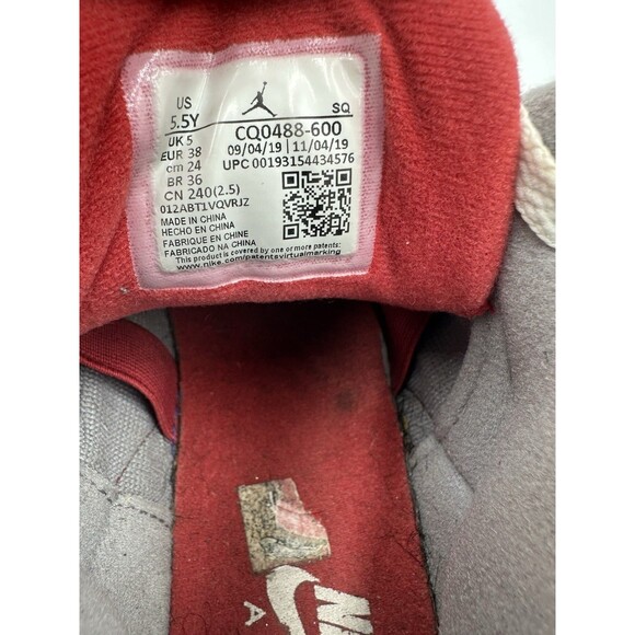 Nike Air Jordan 3 Retro SE (GS) Unite’Fire Red Cement Grey CQ0488-600 Sz:5.5Y W7 - Picture 5 of 6
